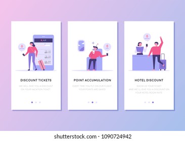 travel application template concept flat design style vector illustration set travel application template concept flat design style vector illustration set