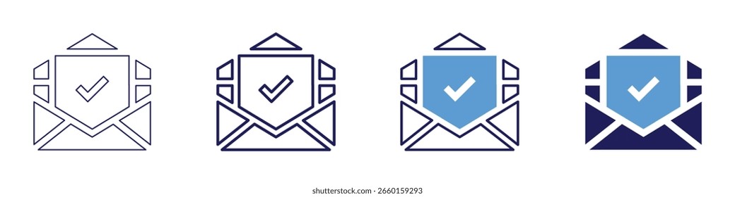 Travel approval icon in 4 different styles. Thin Line, Line, Bold Line, Duotone. Duotone style. Editable stroke.