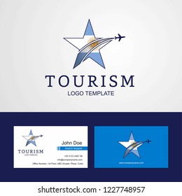Travel Argentina flag Creative Star Logo and Business card design