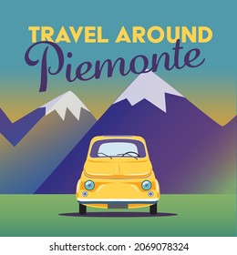 Travel around Piemonte vector illustration 