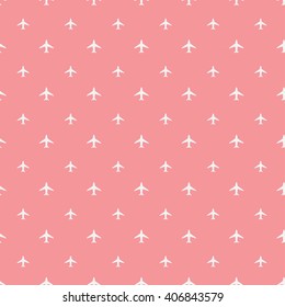 Travel Around The World Airplane Routes Seamless Pattern