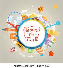 Travel around the world concept. Template for a text