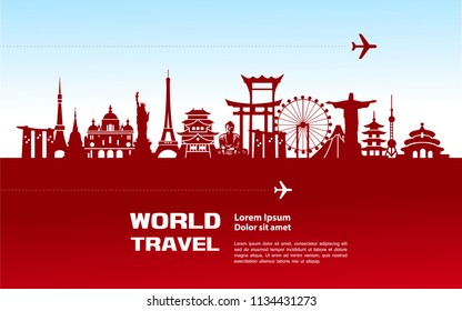 Travel around the world concept vector illustration.