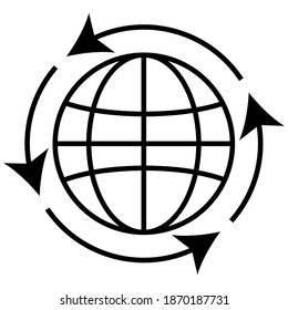 Travel around the world flat vector icon for apps and websites. Isolated on white background.