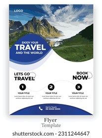 Travel around the world flyer design template