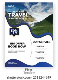Travel around the world flyer design template