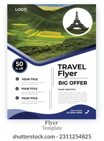 Travel around the world flyer design template