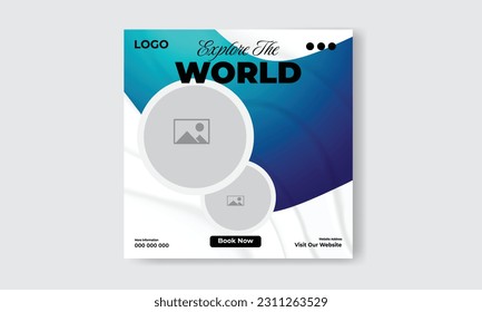 Travel around the world flyer design template