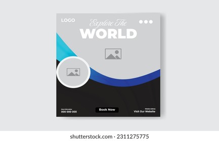 Travel around the world flyer design template
