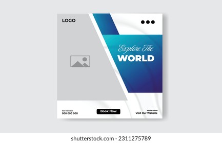 Travel around the world flyer design template