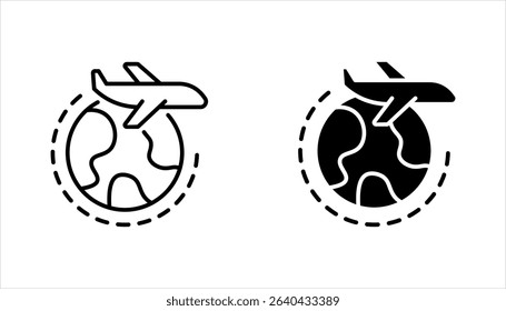 Travel around world icon set. International tourism. Planet map navigation. vector illustration on white background