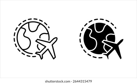 Travel around world icon set. International tourism. Planet map navigation. vector illustration on white background