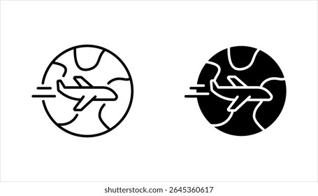 Travel around world icon set. International tourism. Planet map navigation. vector illustration on white background