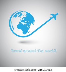 Travel around the World Plane icon