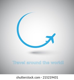 Travel around the World Plane icon