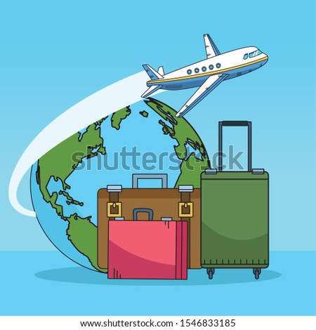 travel around the world with planet vector illustration design
