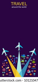 travel around the world template vertical banner