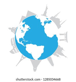 travel around the world, vector 