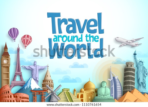 Travel Around World Vector Background Design Stock Vector (Royalty Free ...