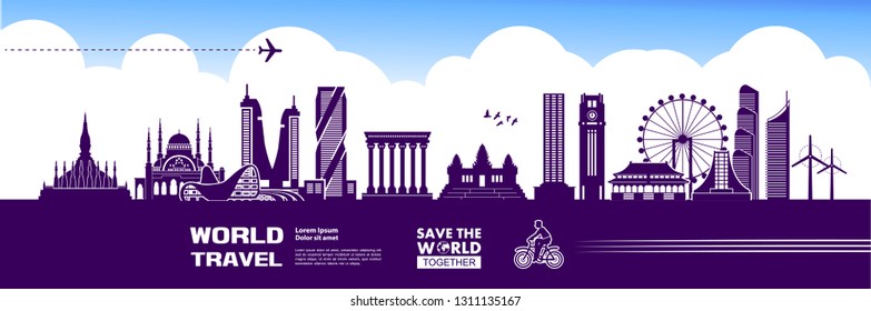 Travel around the world vector illustration.