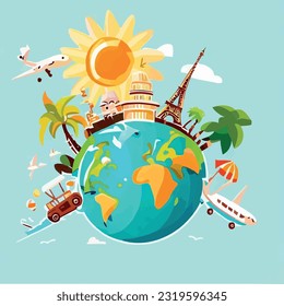 Travel around the world. Vector illustration.