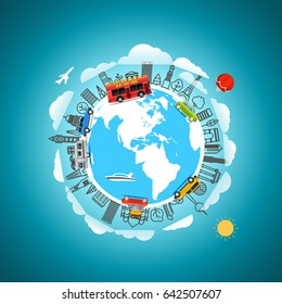 Travel around the world. Vector illustration