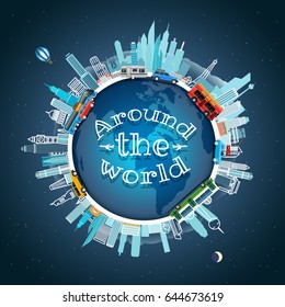 Travel around the world. Vector illustration