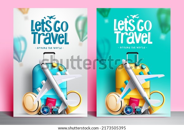 Travel Around World Vector Poster Set Stock Vector (Royalty Free ...