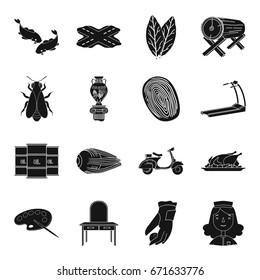 travel, art, sport, fitness and other web icon in black style.profession, transportation icons in set collection.
