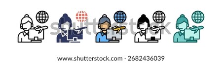 Travel Assistance Icon Multiple Vector Illustration