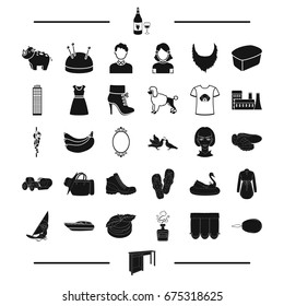 travel, atelier, appearance and other web icon in black style.leisure, agriculture, footwear icons in set collection.