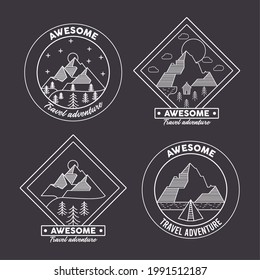 travel awesome set four emblems