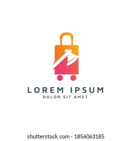travel and ax negative space logo design