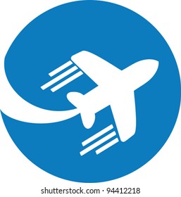 Travel background with aircraft and place for your text. Vector Illustration