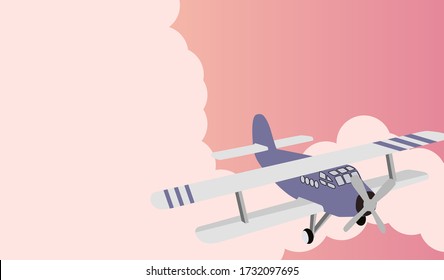 Travel background with Airplane and Sky with Cloud. Vector Illustration EPS10