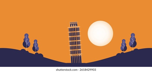 Travel background around the world flat illustration landscape