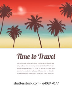 Travel background with exotic landscape. Vector illustration