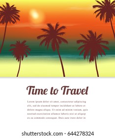 Travel background with exotic landscape. Vector illustration