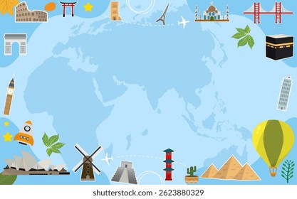 Plantilla de fondo de viaje con diseño lindo