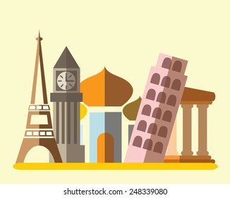 Travel background - vector illustration