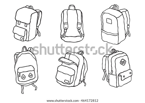 Travel Backpack Bag School Bag Doodle Stock Vector (Royalty Free ...