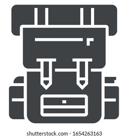 travel backpack black icon on white background