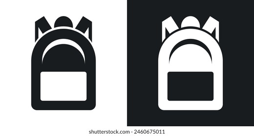 Travel Backpack Icon Collection. School Bag Vector Symbol. Adventure Gear Emblem.