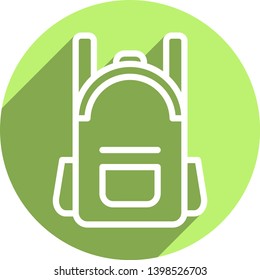 Travel backpack icon. Backpack icon in flat style. Rucksack symbol. Knapsack. Schoolbag. Sack. Vector illustration.