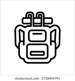 Travel backpack icon, Line Vector graphics
