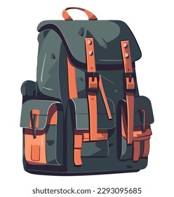 diseño de ilustración de mochila de viaje sobre blanco