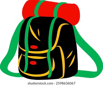 Travel Backpack Illustration Set of 4 urban backpacks icons. Flat style.