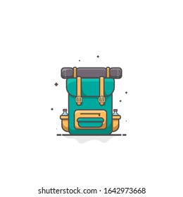 travel backpack illustration vector design. hiking backpack