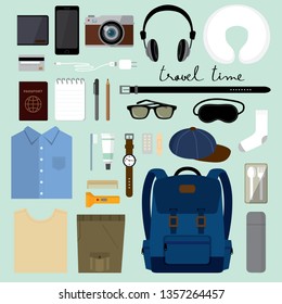 travel backpack illustration vector icon graphic