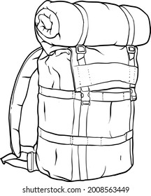 Travel backpack with odeal, travel, tourism and nature. 
